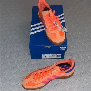 Adidas Bright Orange and Pink handball Spezial sneakers